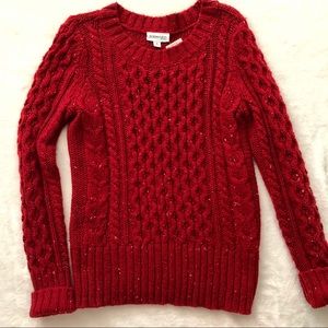 Red Cable Knit Sweater